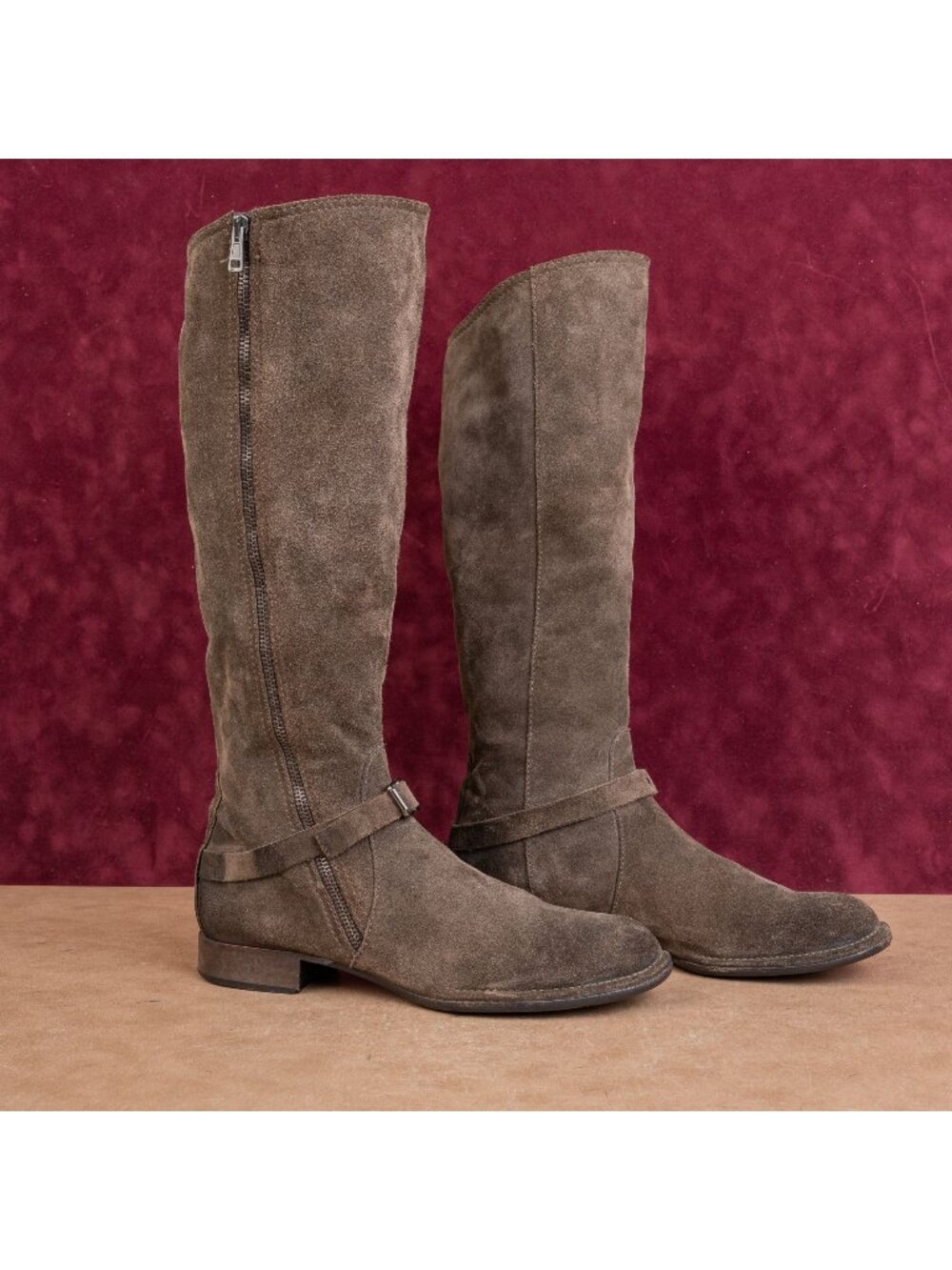 Alberto Fermani Women Brown Leather Riding Vintage Y2K Knee Boots 10.5US EUR40.5